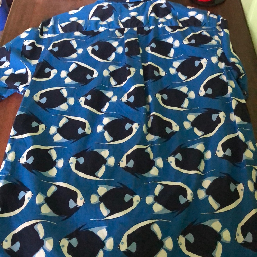 Fish Print Button Up - Picture 3 of 3